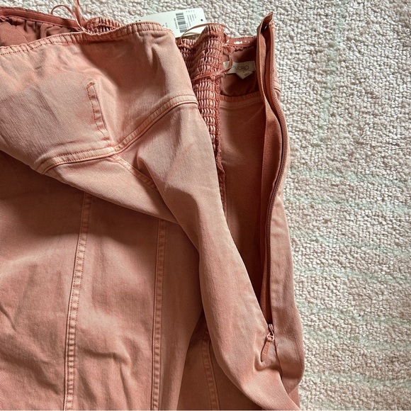 NWT Anthropologie Pilcro Icon Fluted Denim Midi Dress Size Small Coral - Picture 8 of 14